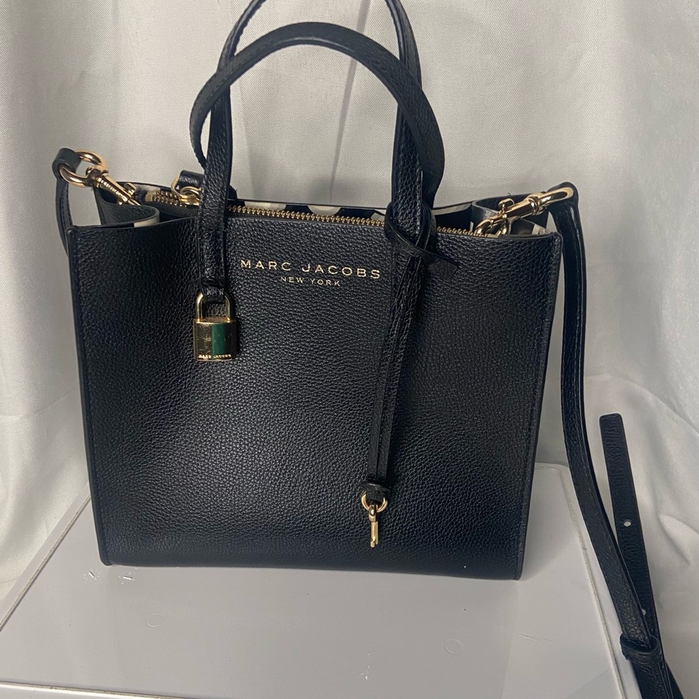 Marc Jacobs Black Satchel with Gold Accents